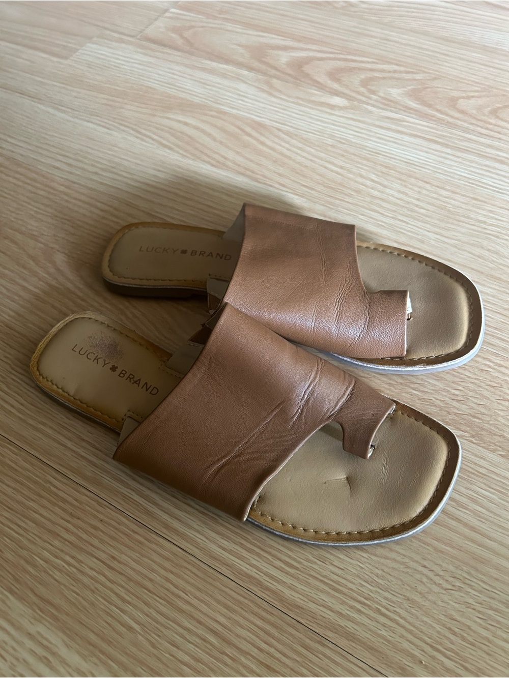 Lucky Brand Vayleri Tan Brown Leather Sandals Women’s 8